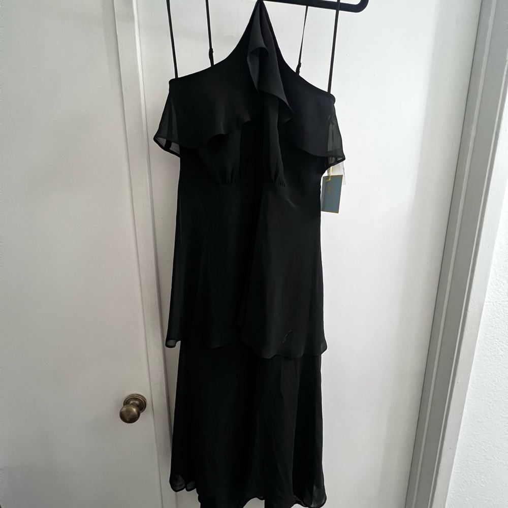 CeCe Black Ruffled Tiered Halter Sundress